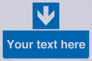 Custom Directional signage blue down arrow 